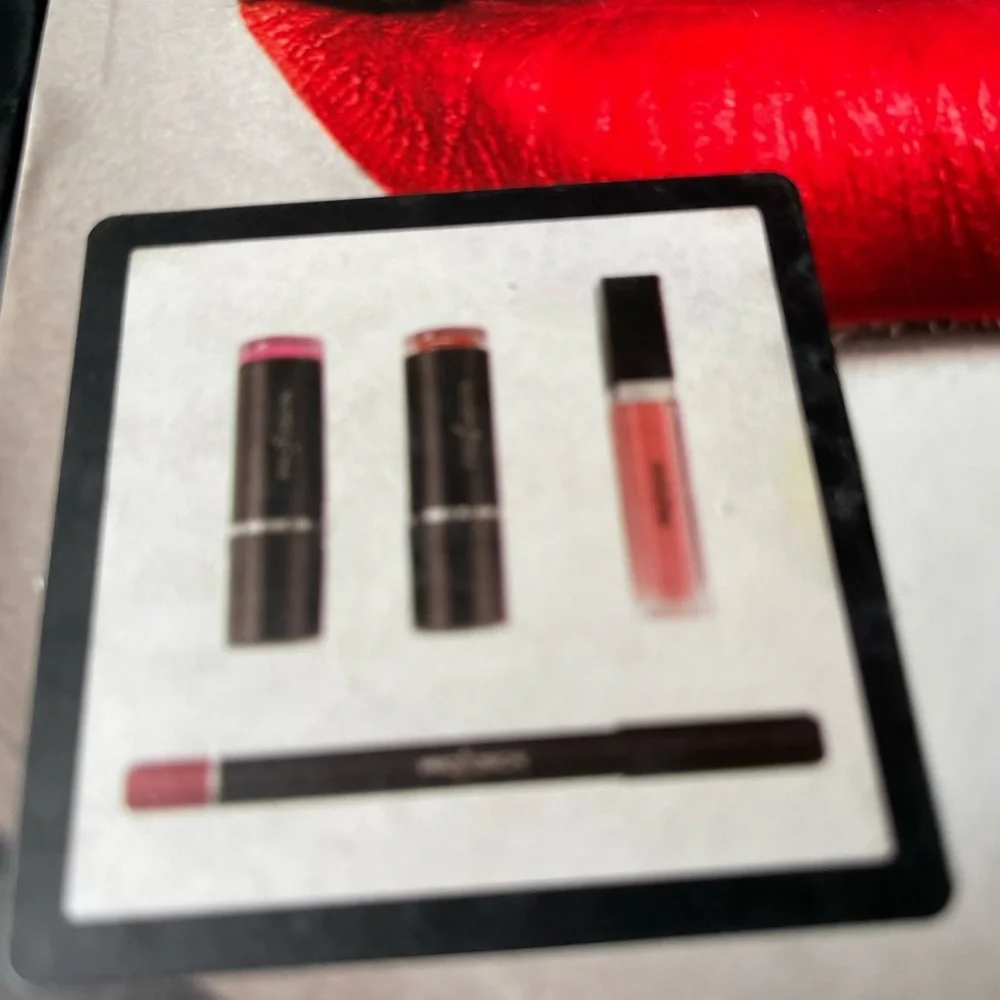 Lips pro fusion 3 piece Boxed set 2 lipsticks Lip color 1 lip liner Red shade
